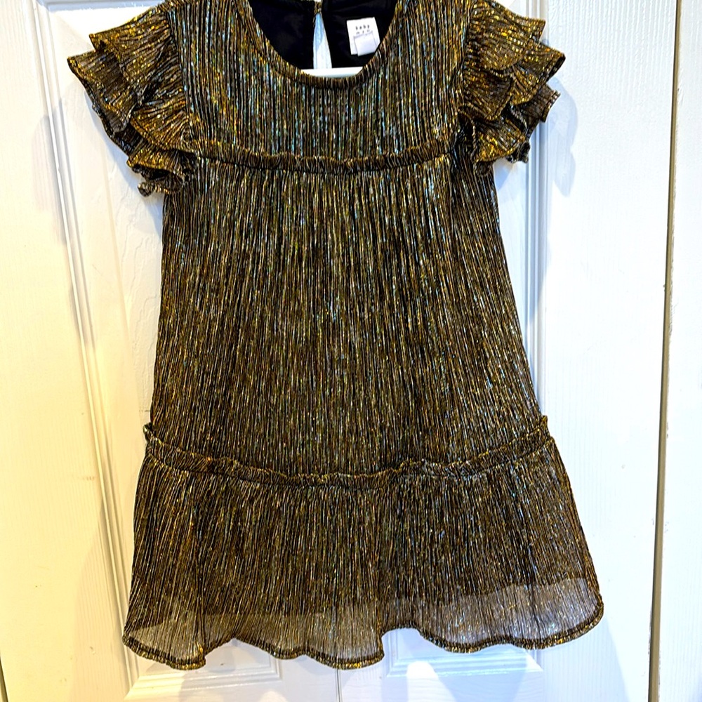 Metallic toddler girl dress